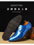 Elegant Patent Leather Derby Shoes for Men – Formal Wedding and Business Office Footwear with Pointed Toe Design, Available in Size 48